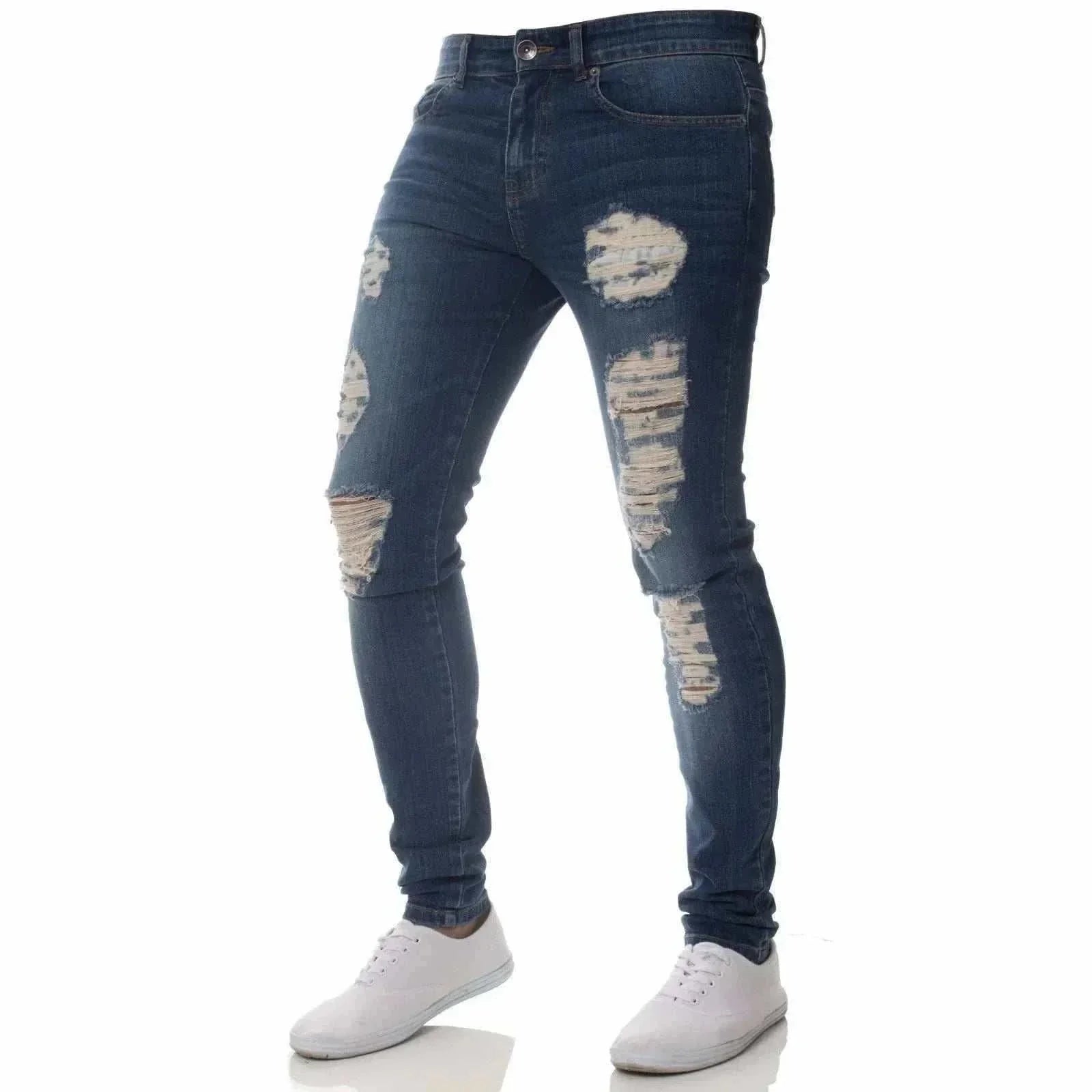 Ripped Jeans Men Stretch